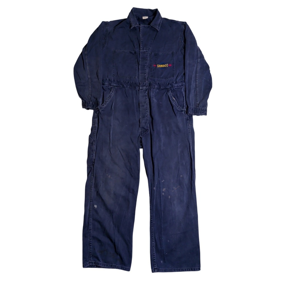 Vintage Sunoco Gas Station Coveralls Mens Size 44 Distressed True Vintage